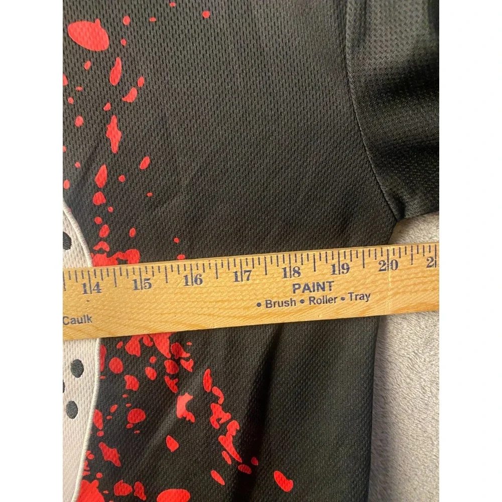 Friday The 13th Jason Voorhees Hockey Jersey Mens S/P Black Red Horror Graphic
